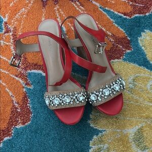 ANTONIO MELANI Red Embellished Heels